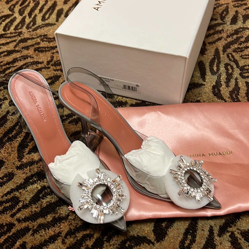 Amina muaddi begum pvc pumps